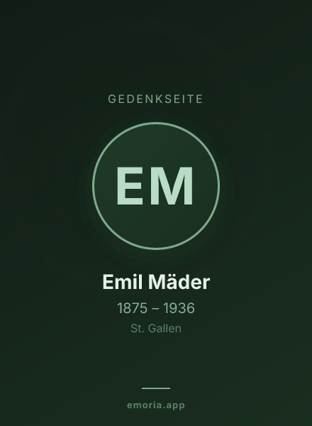 Gedenkportrait von Emil Mäder