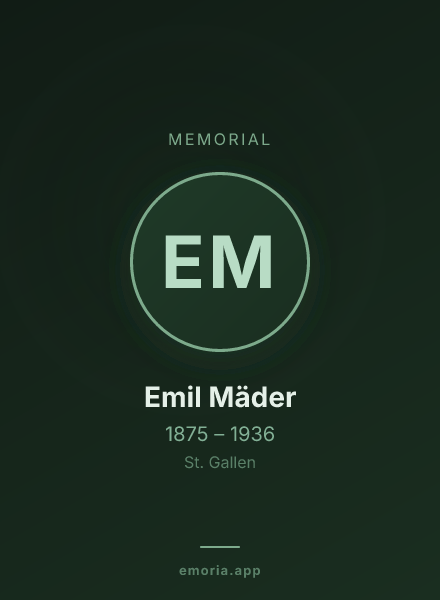 Memorial portrait of Emil Mäder