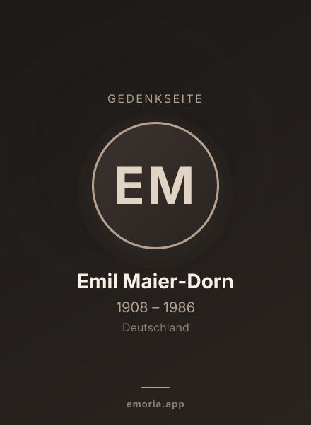 Gedenkportrait von Emil Maier-Dorn