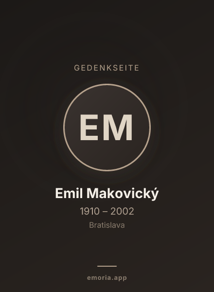 Gedenkportrait von Emil Makovický