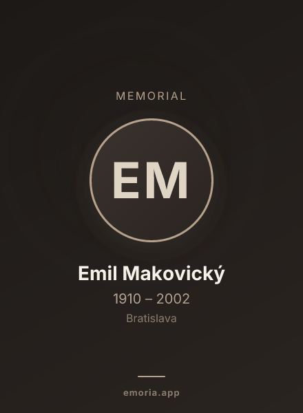 Memorial portrait of Emil Makovický