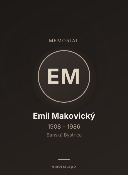 Memorial portrait of Emil Makovický