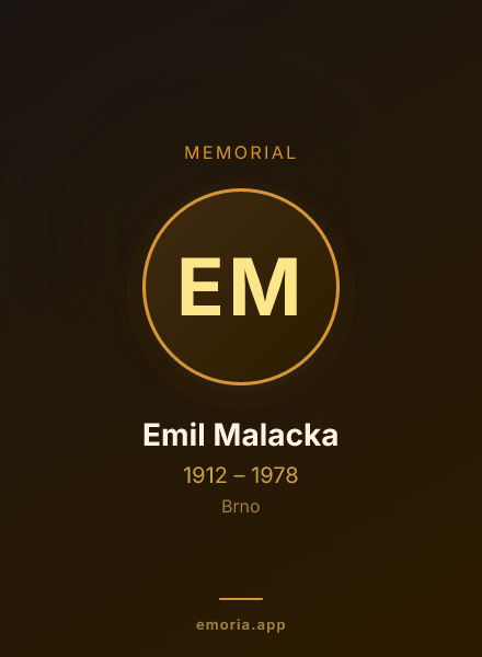 Memorial portrait of Emil Malacka