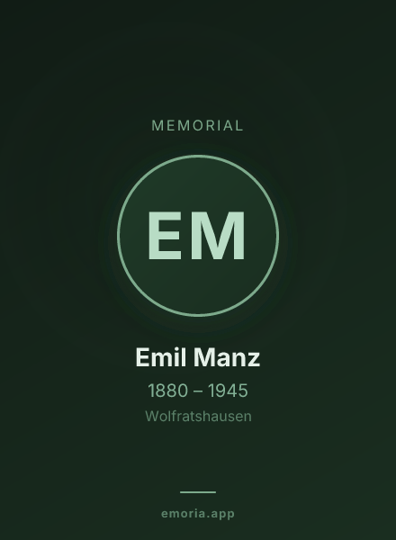 Memorial portrait of Emil Manz
