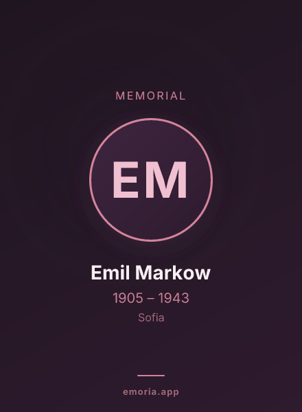 Memorial portrait of Emil Markow