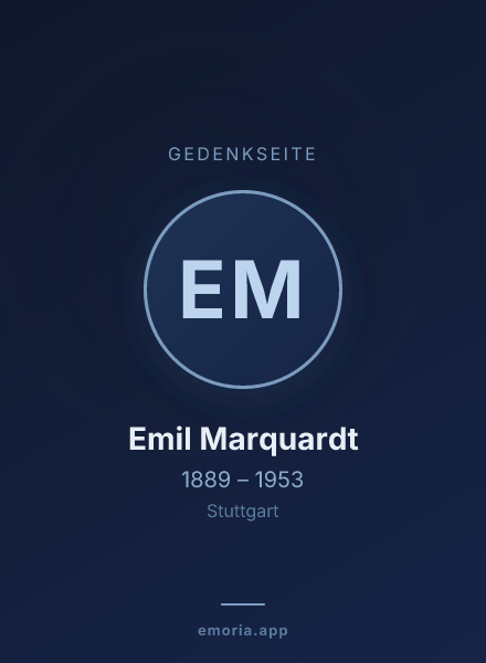 Gedenkportrait von Emil Marquardt