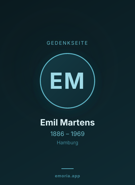 Gedenkportrait von Emil Martens