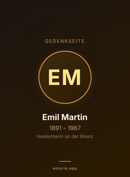 Gedenkportrait von Emil Martin