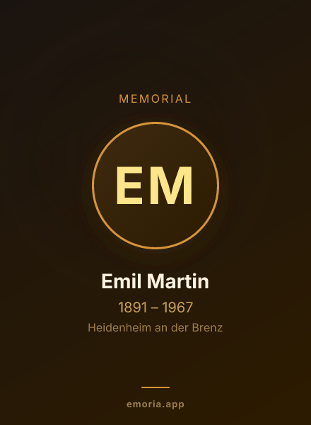 Memorial portrait of Emil Martin