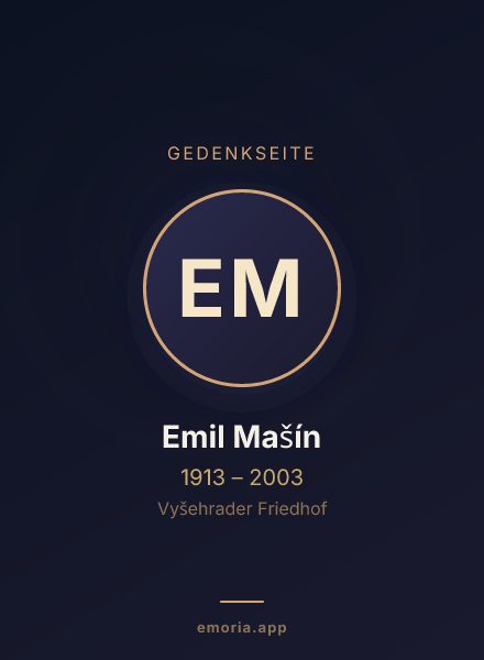 Gedenkportrait von Emil Mašín