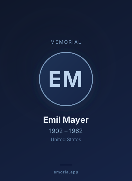 Memorial portrait of Emil Mayer