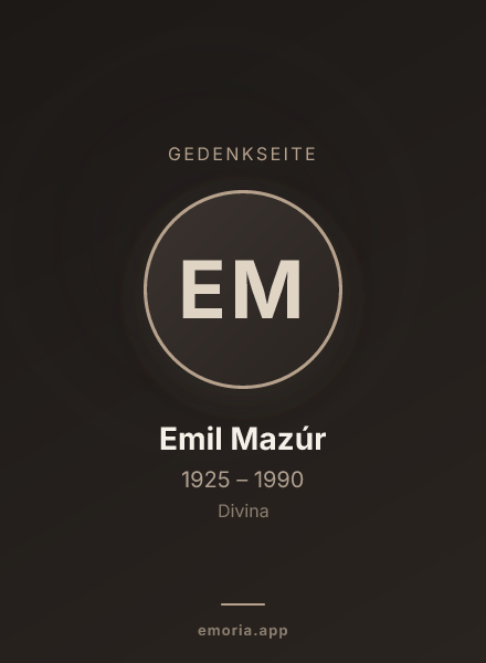 Gedenkportrait von Emil Mazúr