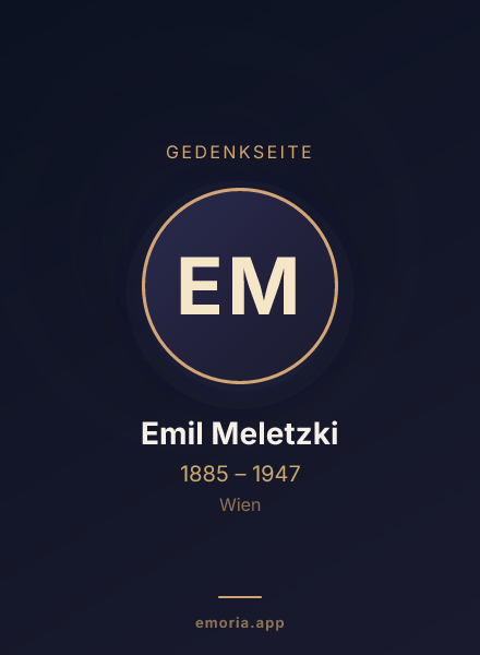 Gedenkportrait von Emil Meletzki