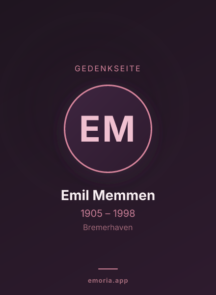 Gedenkportrait von Emil Memmen