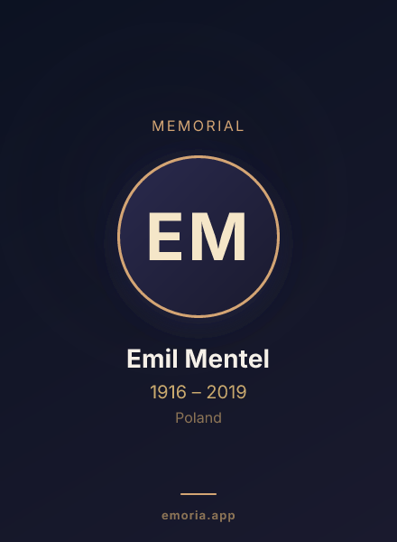 Memorial portrait of Emil Mentel