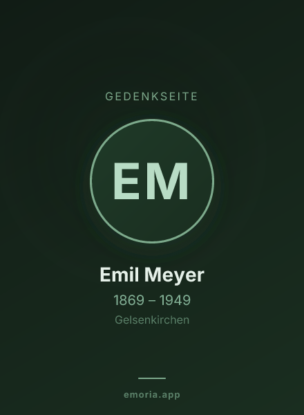 Gedenkportrait von Emil Meyer