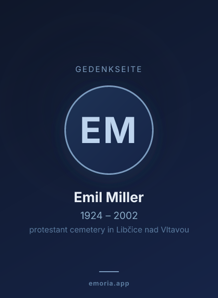 Gedenkportrait von Emil Miller