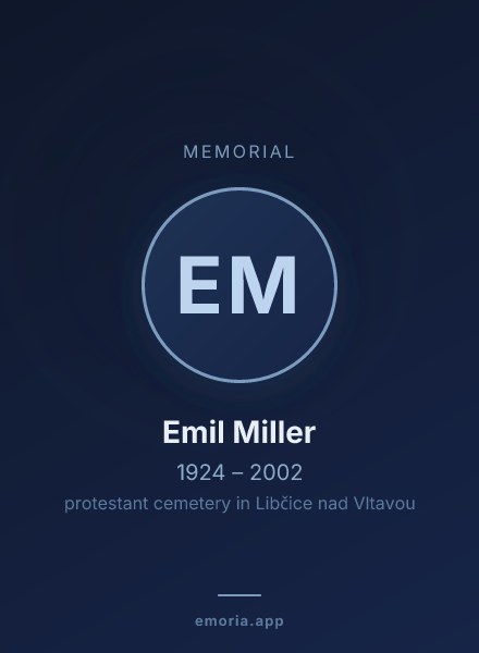 Memorial portrait of Emil Miller