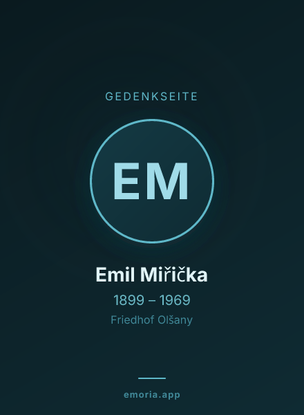 Gedenkportrait von Emil Miřička