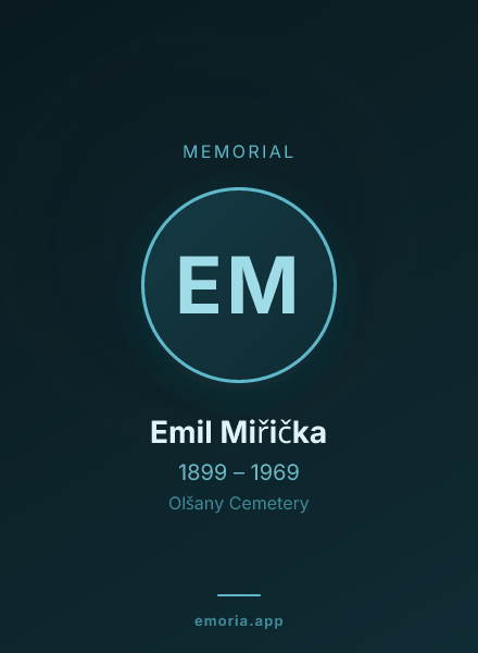Memorial portrait of Emil Miřička