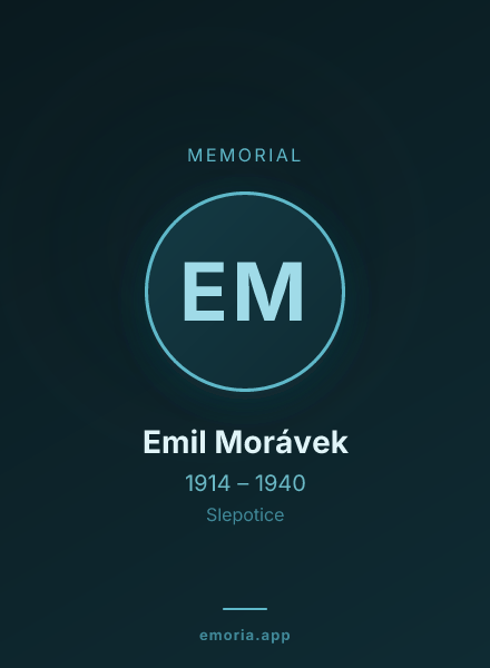 Memorial portrait of Emil Morávek