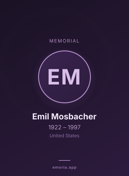 Memorial portrait of Emil Mosbacher