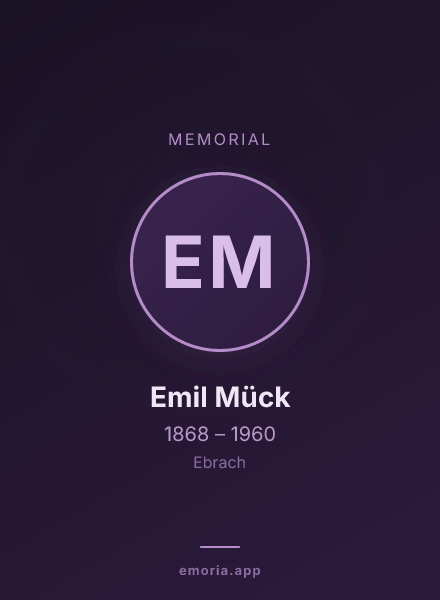 Memorial portrait of Emil Mück