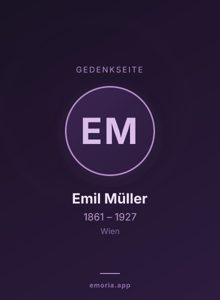 Gedenkportrait von Emil Müller