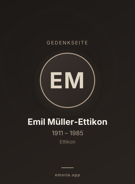 Gedenkportrait von Emil Müller-Ettikon