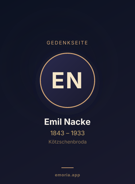 Gedenkportrait von Emil Nacke