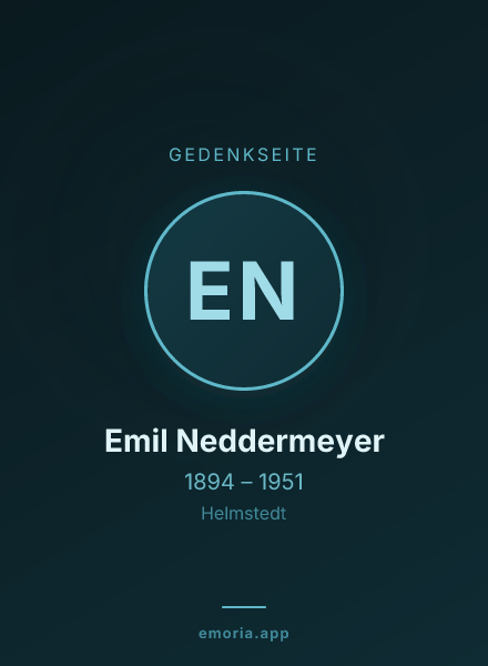 Gedenkportrait von Emil Neddermeyer