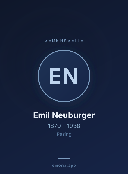 Gedenkportrait von Emil Neuburger