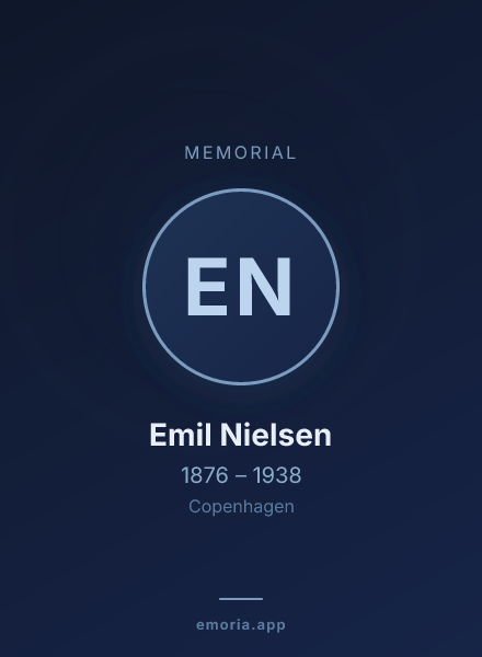 Memorial portrait of Emil Nielsen