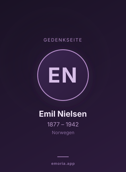 Gedenkportrait von Emil Nielsen