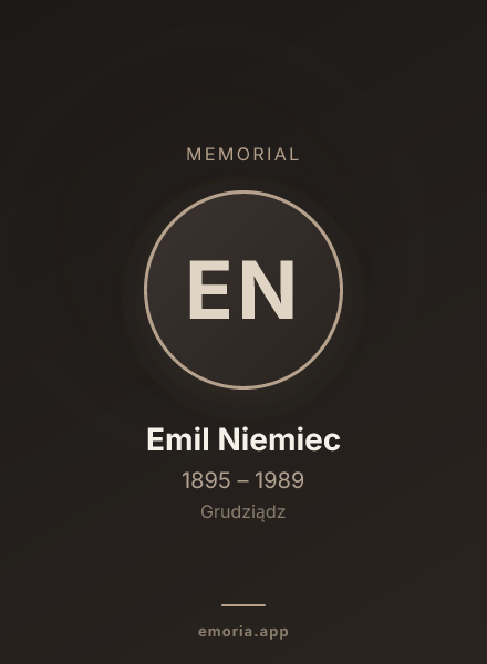 Memorial portrait of Emil Niemiec