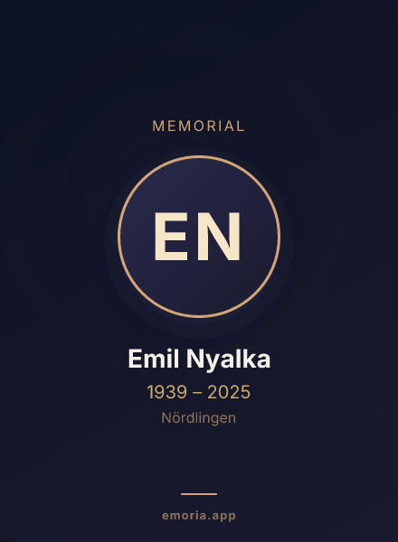 Memorial portrait of Emil Nyalka