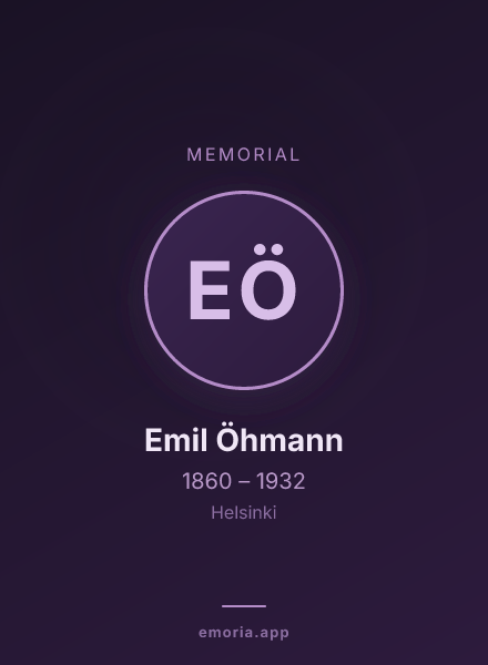 Memorial portrait of Emil Öhmann
