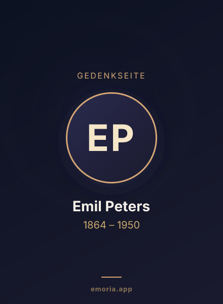 Gedenkportrait von Emil Peters
