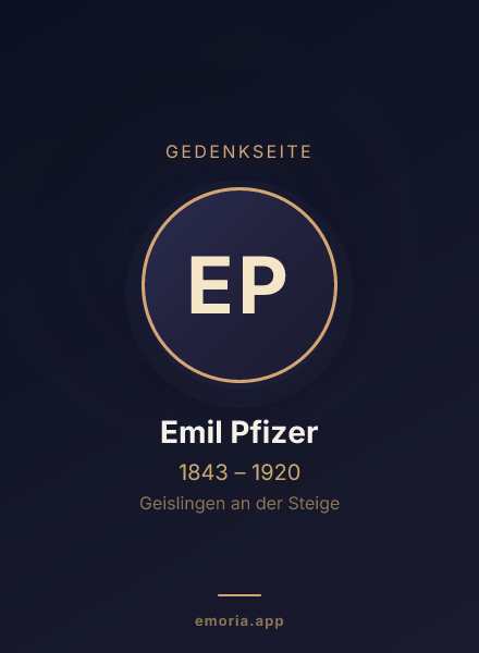 Gedenkportrait von Emil Pfizer