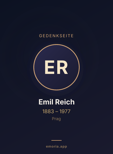 Gedenkportrait von Emil Reich