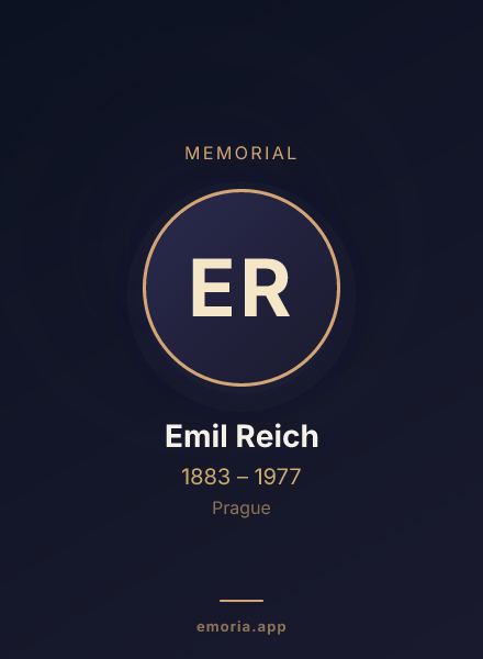 Memorial portrait of Emil Reich