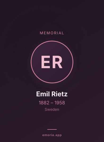 Memorial portrait of Emil Rietz