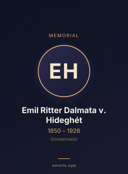 Memorial portrait of Emil Ritter Dalmata v. Hideghét