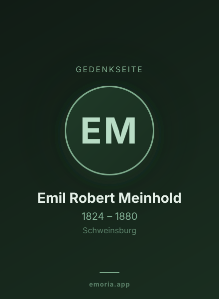 Gedenkportrait von Emil Robert Meinhold