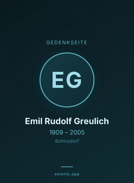 Gedenkportrait von Emil Rudolf Greulich