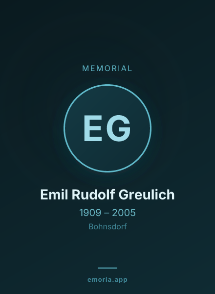 Memorial portrait of Emil Rudolf Greulich