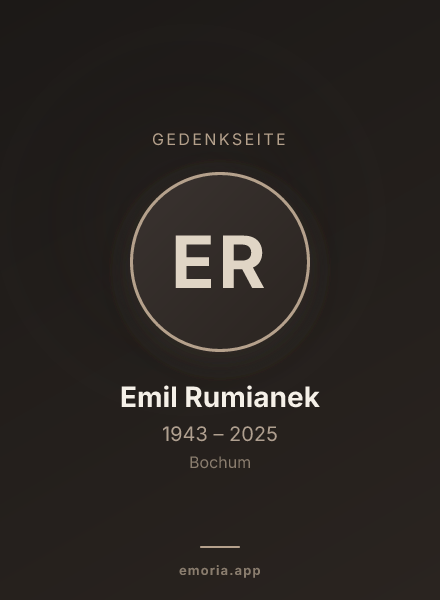 Gedenkportrait von Emil Rumianek