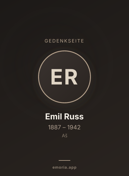 Gedenkportrait von Emil Russ