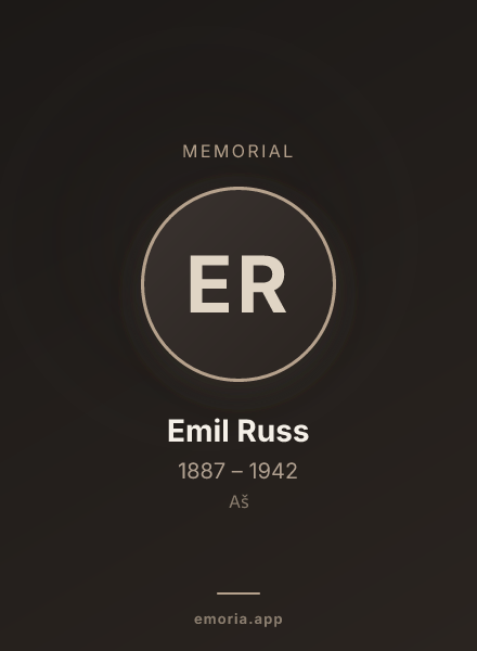 Memorial portrait of Emil Russ