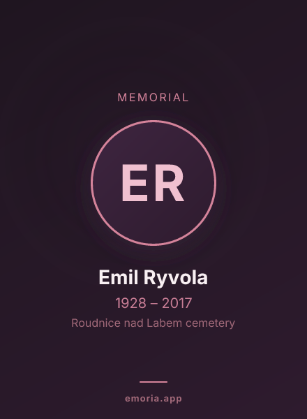 Memorial portrait of Emil Ryvola